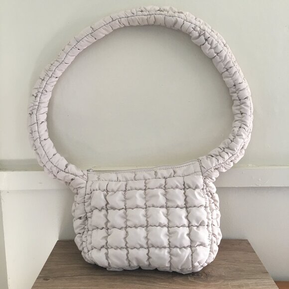 Wild Fable Crossbody Puffer Quilted Ivory Recycled Handbag - Picture 1 of 10